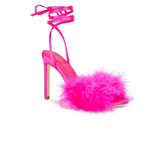 Farah feather lace up heel by raye - Picture 2 of 9